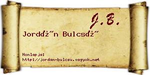 Jordán Bulcsú névjegykártya